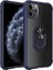 Apple iPhone 11 Pro (5.8'') Kılıf Ultra Korumalı Yüzüklü Standlı Mola Kapak + Tam Kaplayan 5D Cam Ekran Koruyucu Lacivert 1