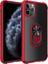 Apple iPhone 11 Pro Max (6.5'') Kılıf Ultra Korumalı Yüzüklü Standlı Mola Kapak + Tam Kaplayan 5D Cam Ekran Koruyucu Kırmızı 1
