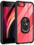 Apple iPhone 7/8 Kılıf Ultra Korumalı Yüzüklü Standlı Mola Kapak + Cam Ekran Koruyucu Siyah 1