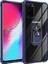 Samsung Galaxy S20 Kılıf Ultra Korumalı Yüzüklü Standlı Mola Kapak + Tam Kaplayan 3D Cam Ekran Koruyucu Lacivert 1