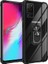 Samsung Galaxy S20 Ultra Kılıf Ultra Korumalı Yüzüklü Standlı Mola Kapak + 360 Full Body Ekran Koruyucu (Ön-Arka) Siyah 1