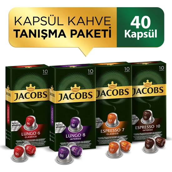 Jacobs Nespresso Uyumlu Kapsül Kahve 40 Adet Tanışma Seti