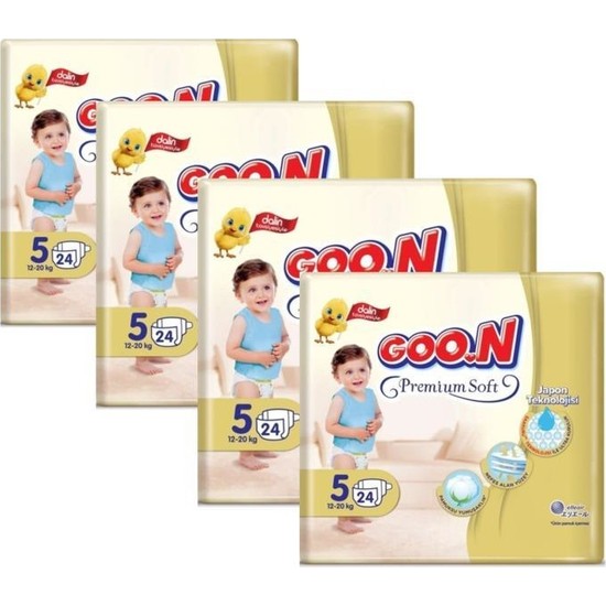 Goon Premium Bebek Bezi 5 Beden 24�lü 4 Paket Fiyatı