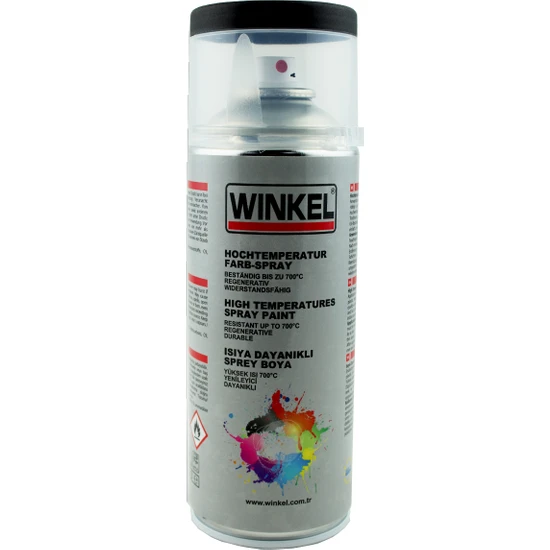 Winkel 700°C Isıya Dayanıklı Siyah Mat Sprey Boya 400 ml