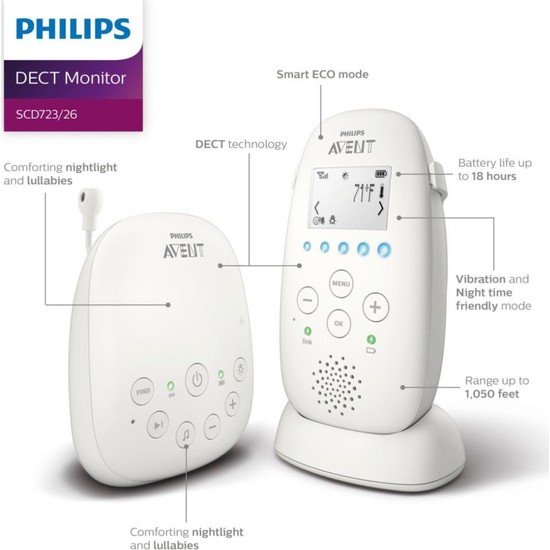 Philips Avent Baby Monitor Audio DECT SCD503/26 | Portata 330m, Batteria 24h, Audio Bidirezionale - Foto 7