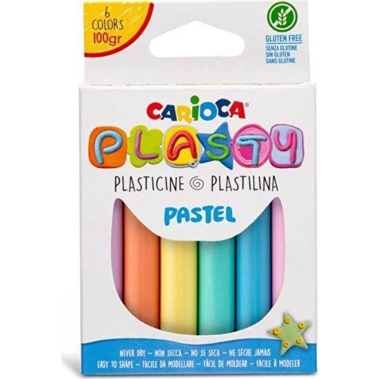 Carioca Plasty Kurumayan Oyun Hamuru Pastel Renkler 100 gr 6'lı