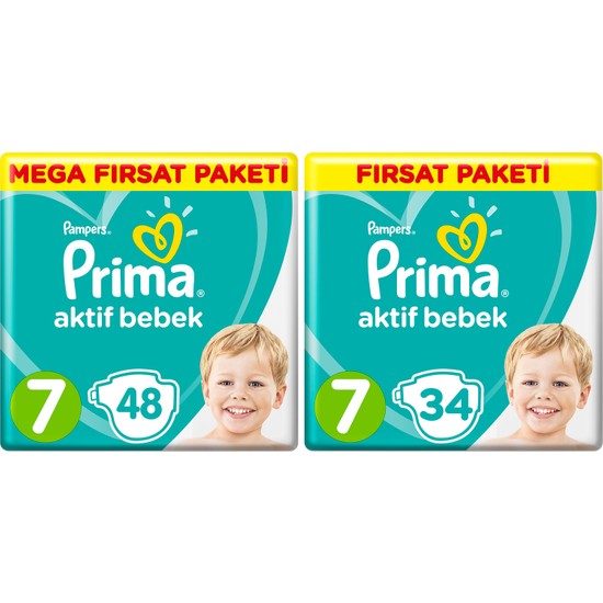 Prima Bebek Bezi Aktif Bebek 7 Beden 82 Adet XX Large