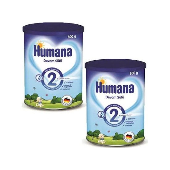 Humana Bebek Maması Metal Kutu 2 Numara 800 gr x 2 Adet Fiyatı