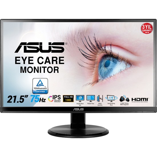 Asus VA229HR 21.5" 75Hz 5ms (HDMI+Analog) Full HD IPS Monitör