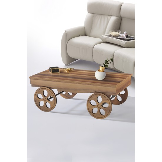 Albero Mobilya Retro Tekerlekli Orta Sehpa Fiyatı