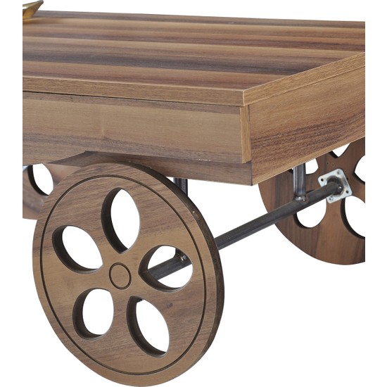 Albero Mobilya Retro Tekerlekli Orta Sehpa Fiyatı