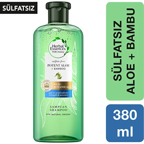 Herbal Essences Sülfatsız  Güç ve Nem Aloe + Bambu  Şampuan 380 ml