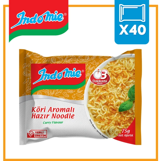 İndomie 40'lı Köri Aromalı Hazır Noodle Koli