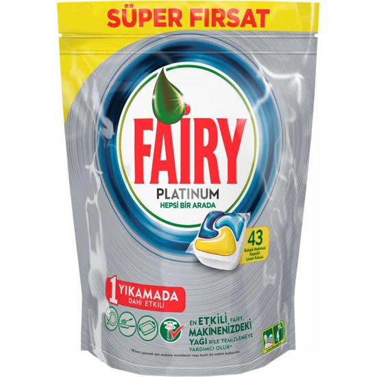 Fairy Platinum Tablet Limon 43'lü - 4'lü Koli