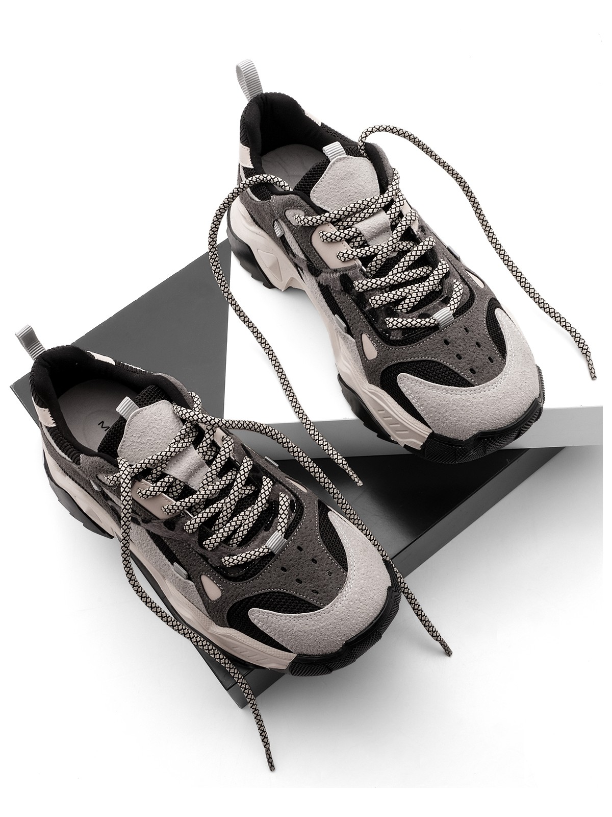 Marjin Kadın Yüksek Taban Sneaker Bağcıklı Spor Ayakkabı Edisa Siyah