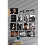 Atatürk Çerçevesiz Çerçeve Görünümlü Atatürk Fotoğrafları 13 Parça Mdf Tablo Seti Atatürk Imzası
