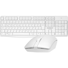 Everest KM-7500 Beyaz Kablosuz Q Multimedia Klavye + Mouse Set