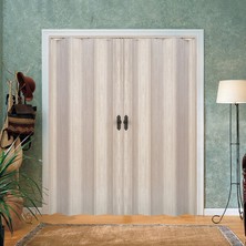 Faran Dekorasyon 230 x 215 Akçaağaç Renk Camsız Çift Açılım Pvc Akordiyon Katlanır Kapı FRNAKMODEL-216