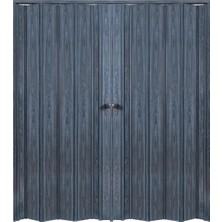 Faran Dekorasyon 260 x 215 Antrasit Renk Camsız Çift Açılım Pvc Akordiyon Katlanır Kapı FRNAKMODEL-257