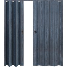 Faran Dekorasyon 260 x 215 Antrasit Renk Camsız Çift Açılım Pvc Akordiyon Katlanır Kapı FRNAKMODEL-257