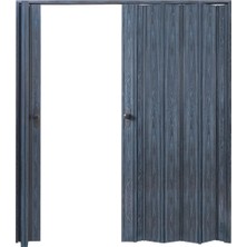 Faran Dekorasyon 260 x 215 Antrasit Renk Camsız Çift Açılım Pvc Akordiyon Katlanır Kapı FRNAKMODEL-257