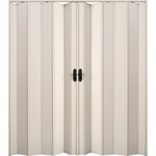 Faran Dekorasyon 260 x 230 Beyaz Renk Camsız Çift Açılım Pvc Akordiyon Katlanır Kapı FRNAKMODEL-268