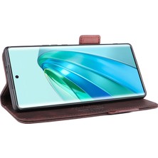 Hello-U Honor Için Magic5 Lite 5g / X9A 5g / X40 5g Telefon Kılıfı Pu Deri Donanım Dekoru Stand Cüzdan Telefon Kapağı (Yurt Dışından)