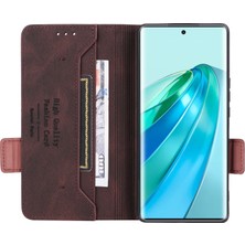 Hello-U Honor Için Magic5 Lite 5g / X9A 5g / X40 5g Telefon Kılıfı Pu Deri Donanım Dekoru Stand Cüzdan Telefon Kapağı (Yurt Dışından)