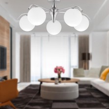 Apliqa Diaspor 5li Krom Füme Camlı Modern Sarkıt Genç Odası Yatak Odası Retro Salon Avize
