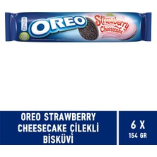 Oreo Strawberry Cheesecake Çilekli Bisküvi 154 gr - 6 Adet