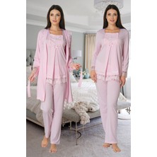 Effortt 3044  Dantel Sabahlıklı Lohusa Pijama