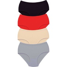 Tutku 4 Adet Tutku Kadın Yüksek Bel Bato Kalın Lastik Külot S11