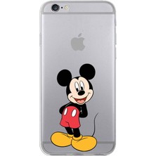 Printify Apple iPhone 6s Plus Uyumlu Kapak Mickey Mouse Tasarımlı Şeffaf Silikon Kılıf