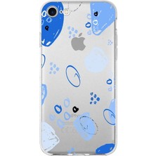 Printify Apple iPhone 7 Uyumlu Kapak Memphis Tasarımlı Şeffaf Silikon Kılıf