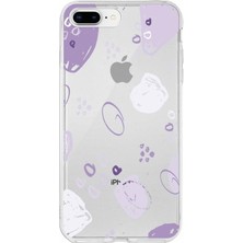 Printify Apple iPhone 7 Plus Uyumlu Kapak Memphis Tasarımlı Şeffaf Silikon Kılıf