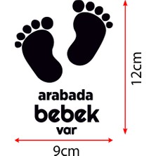 New Jargon Arabada Bebek Var Sticker Yapıştırma Çıkartma 12X9CM