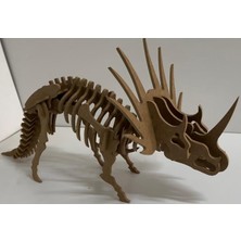 Montemo Ceratopsian 3D Dinozor Iskelet Maket-Yapboz-(8mm Ham Mdf)