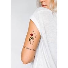 BP Tattoo Kırmızı Gül ve Yazılı Dövme Mini Tattoo