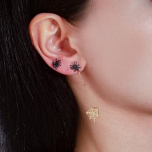 Adil İdil Kuyumculuk 14 Ayar Örümcek Ağı Sallantılı Küpe