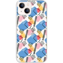 Printify Apple iPhone 13 Mini Uyumlu Kapak Modern Retro Tasarımlı Şeffaf Silikon Kılıf
