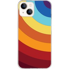 Printify Apple iPhone 13 Mini Uyumlu Kapak Renk Cümbüşü Tasarımlı Şeffaf Silikon Kılıf