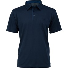 Oppland Erkek Cepli Kısa Kollu Düz Renk Normal Kesim Pamuklu Kumaş Gömlek Yaka T-Shirt