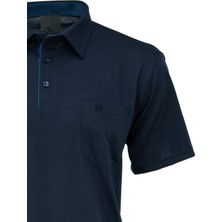 Oppland Erkek Cepli Kısa Kollu Düz Renk Normal Kesim Pamuklu Kumaş Gömlek Yaka T-Shirt