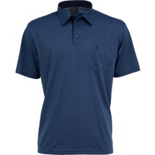 Oppland Erkek Cepli Kısa Kollu Düz Renk Normal Kesim Pamuklu Kumaş Gömlek Yaka T-Shirt