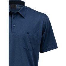 Oppland Erkek Cepli Kısa Kollu Düz Renk Normal Kesim Pamuklu Kumaş Gömlek Yaka T-Shirt