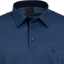 Oppland Erkek Cepli Kısa Kollu Düz Renk Normal Kesim Pamuklu Kumaş Gömlek Yaka T-Shirt