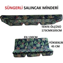 Mor Minder Salıncak Minder Seti Tenteli Yeşil Yaprak Salıncak Minder Seti 2 Kişilik Süngerli Işbir Gri Sünger