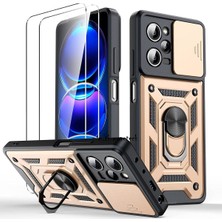 MTK Moveteck Xiaomi Poco X5 Pro 5g Kılıf Arazi Tip Armor Zırh Tank Kılıf ve Tam Kaplar Ekran Koruyucu Set