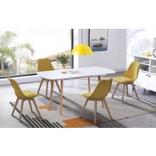 Riolight  Modern Sarı Içi Beyaz Yemek Masası Üzeri Tekli Metal Sarkıt Avize ÇAP:30CM