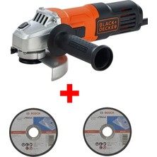 Black & Decker Avuç Taşlama Makinası Spiral 115MM 650WATT + 2 Adet 115MM x 2.5mm Düz Metal Kesme Disk